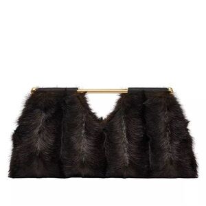 NWT ZARA FAUX FUR CLUTCH.